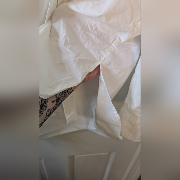 Tribal Women's Classic White Button Up Shirt with Roll-Up Sleeves L - Picture 6 of 10